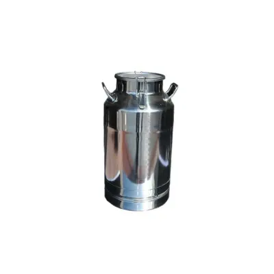 40-liter capacity stainless steel milk churn with locking lid.