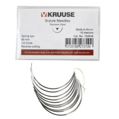 1/2 sewing needle, veterinary needle used for tissue repair.