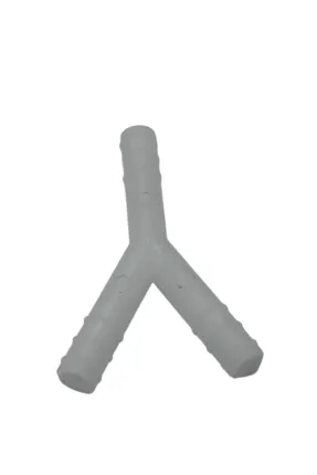6 pieces of transparent Y-tube air fork pulsator dual hose nipple