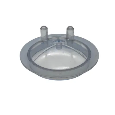 Milk can lid, 2 outlets, transparent, 30 liter, milking trolley bucket lid accessory.