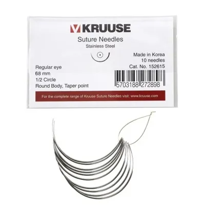 Veterinary needle and suitable equipment for sterilization.