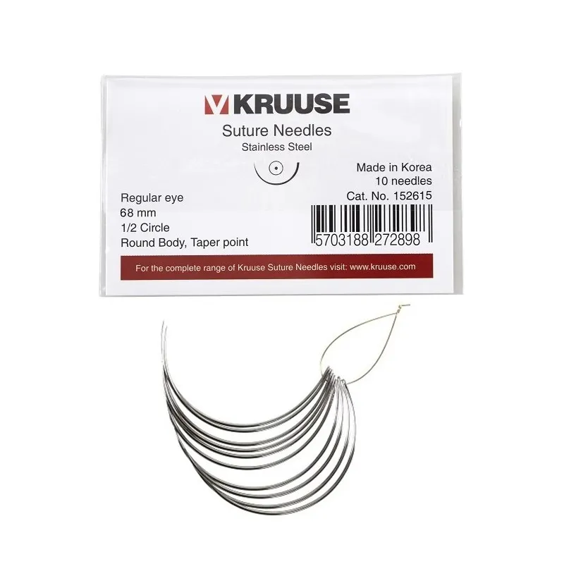 Suture Needle Regular Eye 1/2 Round 68 mm 10/pack