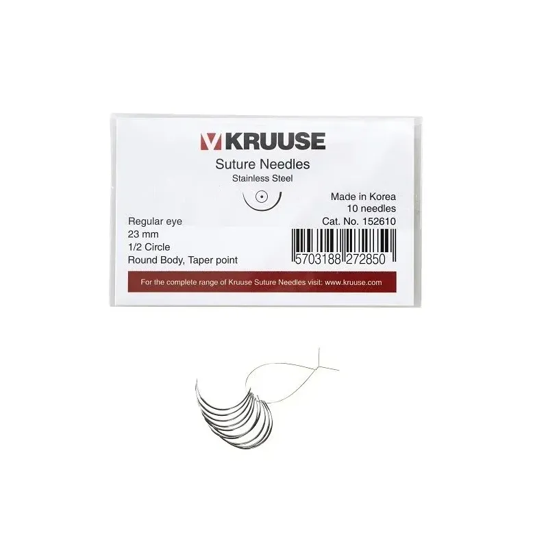 Nahtnadeln, reguläres Auge, halbrund, 23 mm, 10 Stück/Packung