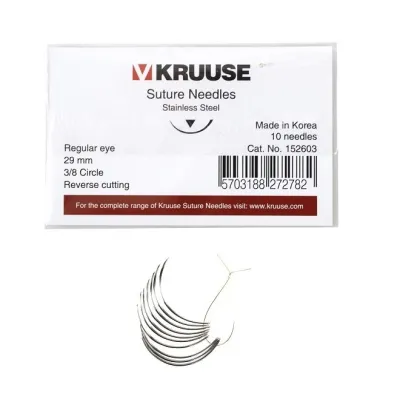 KRUUSE Sütür İğnesi Regular Eye 1/2 Yuvarlak 28 mm 10/pk | Modernciftlik