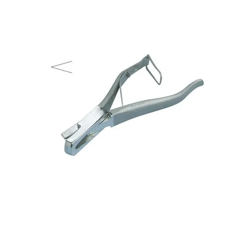 V-shaped forceps for precise notching in ear marking procedures.