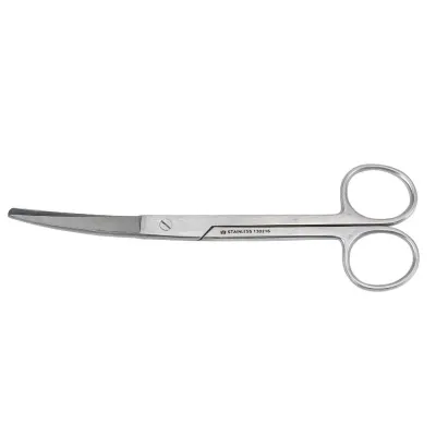 Special scissors used during surgery to make sutures or tissue cuts, allowing the physician to maneuver safely.
