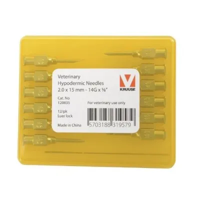 Enjektör İğnesi (14Gx5/8) 2.0 x 15 mm (12 Adet) Metal Başlıklı KRUUSE satın al