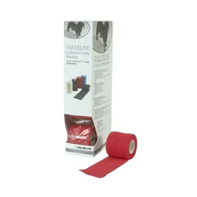 Valueline Flexible Bandage, Red, 5 cm x 4.5 meters (Pack of 10)
