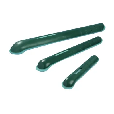 Buster splint, a durable 5x40 cm plastic brace used in the treatment of fractures and dislocations.