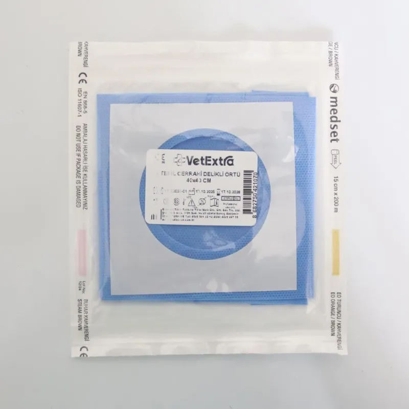 Steril Cerrahi Delikli Serviyet Örtüsü 40*40 CM (35 GR SMS Kumaş Delik Çapı 6 CM)