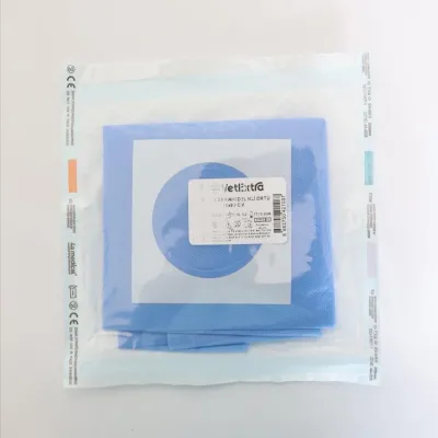 Sterile Surgical Perforated Cervical Drape 60*90 CM (35 GR SMS Fabric, Hole Diameter 6 CM)