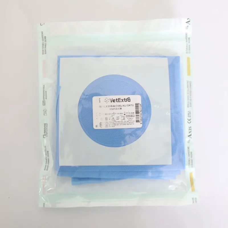 Sterile Surgical Perforated Cervical Drape 90*120 CM (35 GR SMS Fabric, Hole Diameter 9 CM)