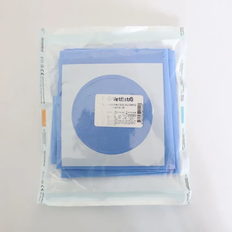 Steril Cərrahi Perforasiyalı Servikal Drap 100*100 CM (35 QR SMS Parça, Dəlik Diametri 9 CM)