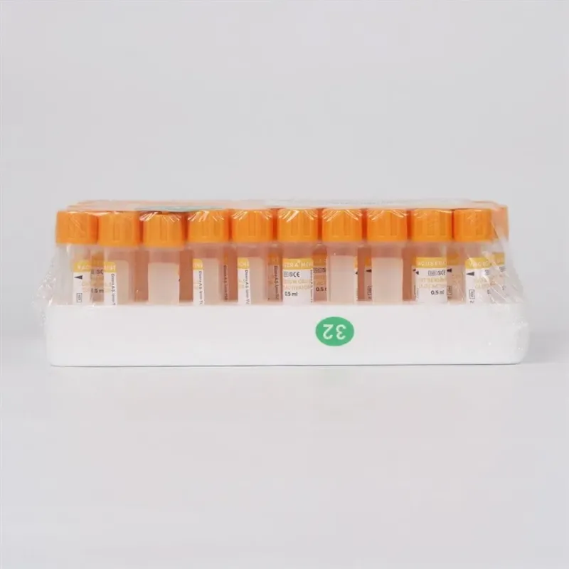 Vakuum Gel Dəmləyici Tüp 0.5ml (Uşaqlar üçün) (Sarı Qapaqlı) 50 ədəd