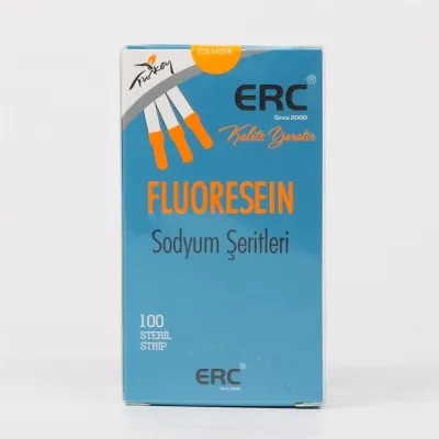 Göz muayenelerinde kornea hasarlarını teşhis eden 100 lu fluorescein test seti