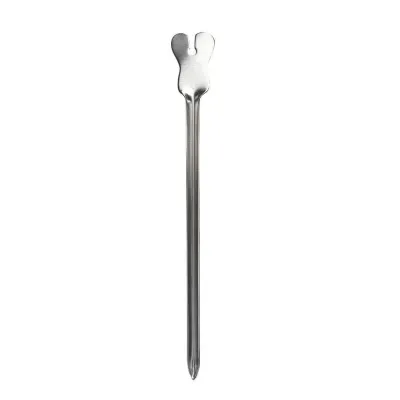 The grooved metal probe 14 is a stainless steel, size 14 grooved veterinary probe needed by veterinarians in clinical practice.