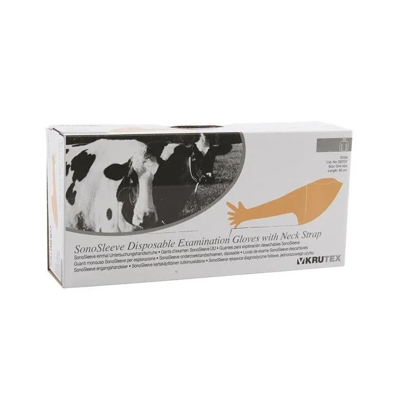 Krutex SonoSleeve Çiyin qayışları ilə 6 Barmaqlı Düz ​​Əlcəklər (50 ədəd)