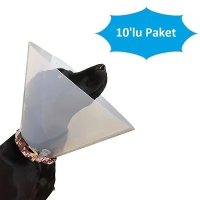 Curavet Elizabeth Köpek Yakaligi 7,5 cm | Küçük Irklar Için Seffaf 10’lu Paket