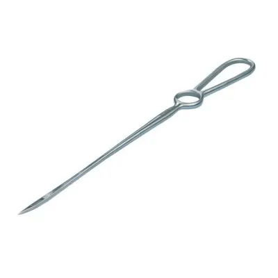 A specially designed uterine needle that assists veterinarians during childbirth and facilitates obstetric procedures.