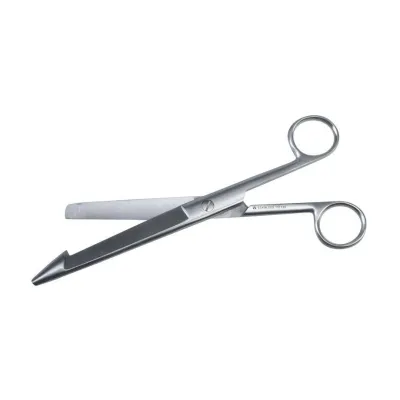 Hygienic surgical scissors made of stainless steel, used for precise cutting operations in veterinary surgery.