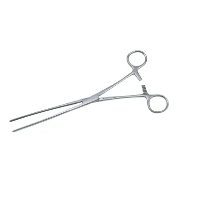 Veterinary forceps are gripping instruments used in surgical procedures.