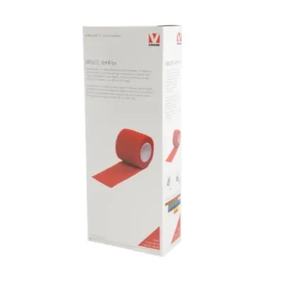 Vet-Flex Cohesive Bandage. 5 cm x 4.5 meters. Red (Pack of 10)