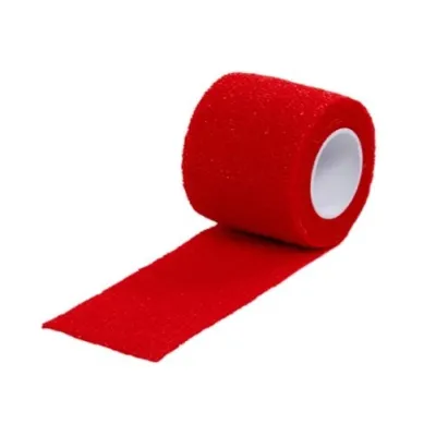 Vet-Flex Cohesive Bandage. 5 cm x 4.5 meters. Red (Pack of 10)