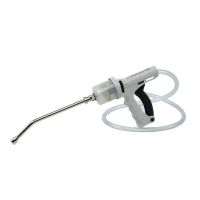 Safe veterinary drug administration using a drug injector.