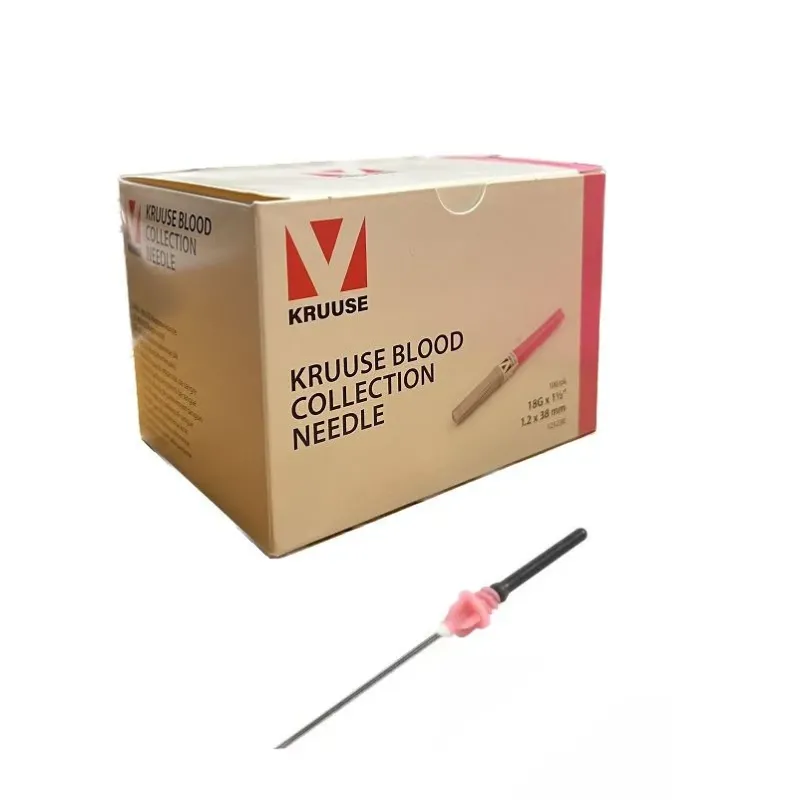 Blood Collection Needle 12x38 mm (18W x 1½) Pink (100 Pieces)