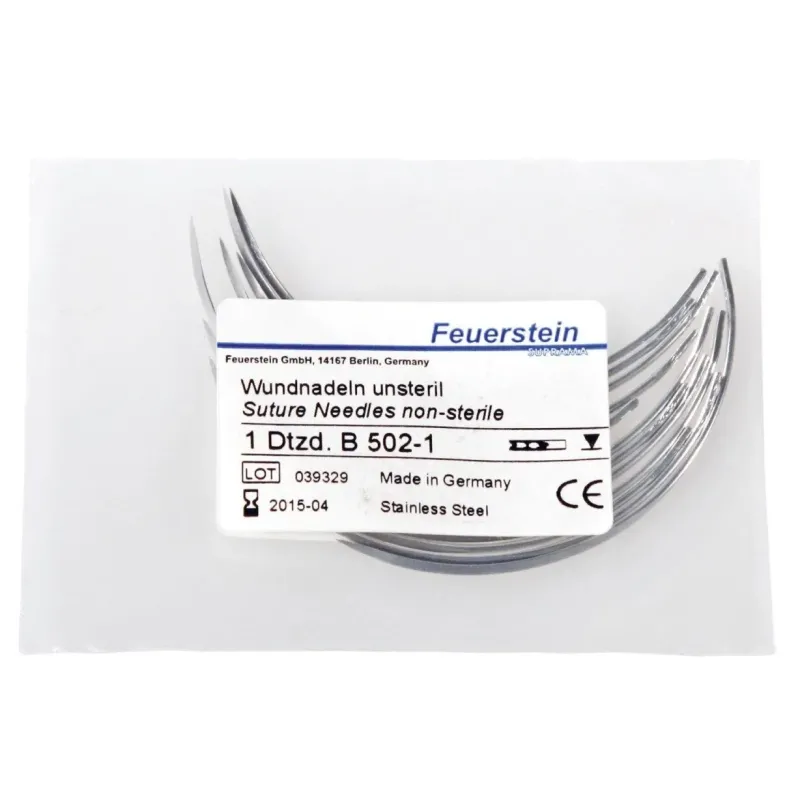Feuerstein Nahtnadel Federauge 3/8 scharf 80 mm (12 Stück)
