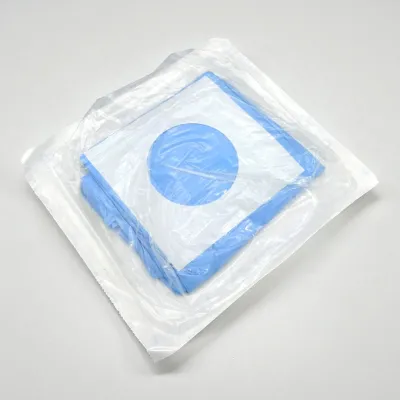 Sterile Surgical Perforated Cervical Drape 60*90 CM (35 GR SMS Fabric, Hole Diameter 6 CM)