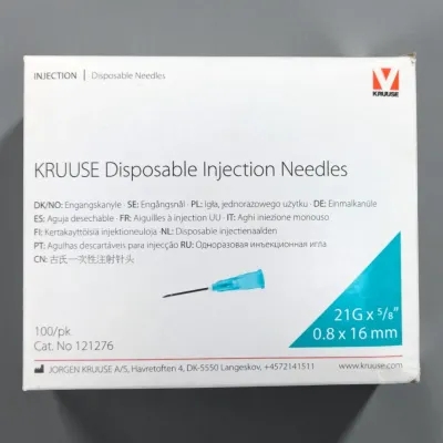 21G 0.8x16 mm Green Veterinary Needle Tip (Pack of 100)