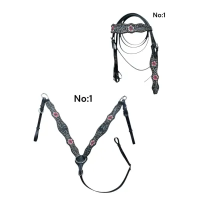 Leather Headgear, Bridle, and Breastplate Set (Western)