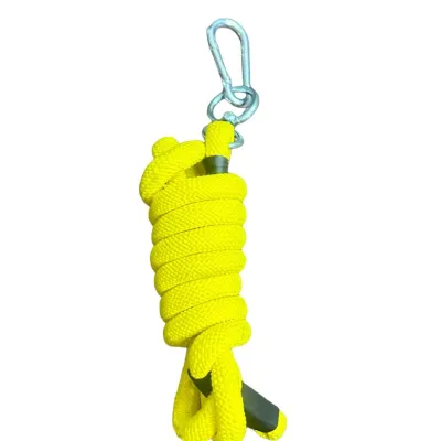 A durable, high-tensile strength rope used to keep horses stationary in stables or outdoors, resistant to external elements.