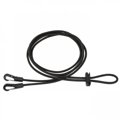 Rubber chambom for supporting head position in horse training.