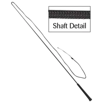 At Eğitiminde Kullanılan 200 cm Tek Parça Siyah Lonj Kamçısı