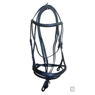 Leather headgear set specially designed for ponies and trotting horses.