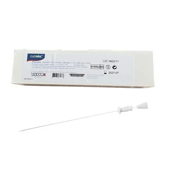 Curavet Steril Kedi İdrar Sondası 1.3x160 mm Mandrenli ( 12'li Paket )