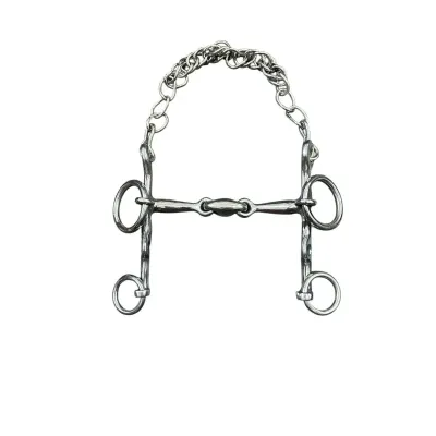 A professional three-piece Pelham-style bridle designed to enhance horse comfort.